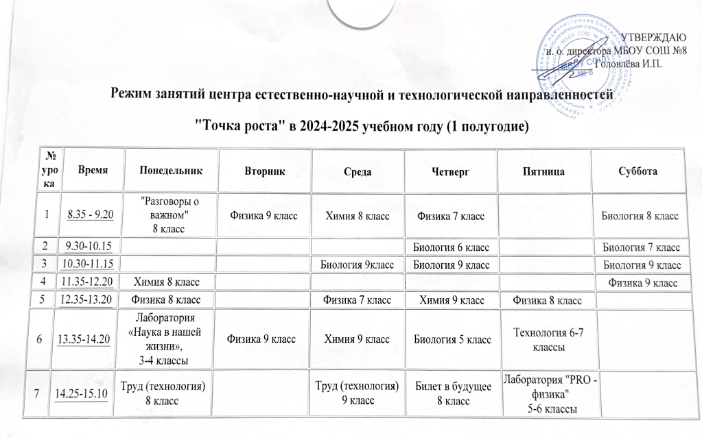 Расписание